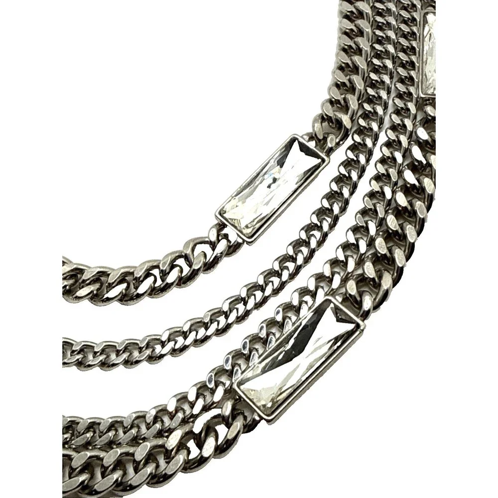 NWOT Lee Angel Neiman Marcus Crystal Multi Strand Station Necklace Statement 20